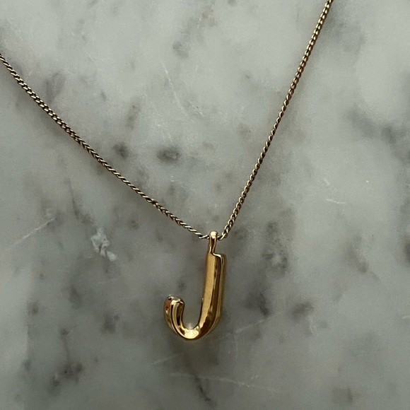 Jenny Bird Gold 'J' Pendant Necklace - Picture 2 of 5